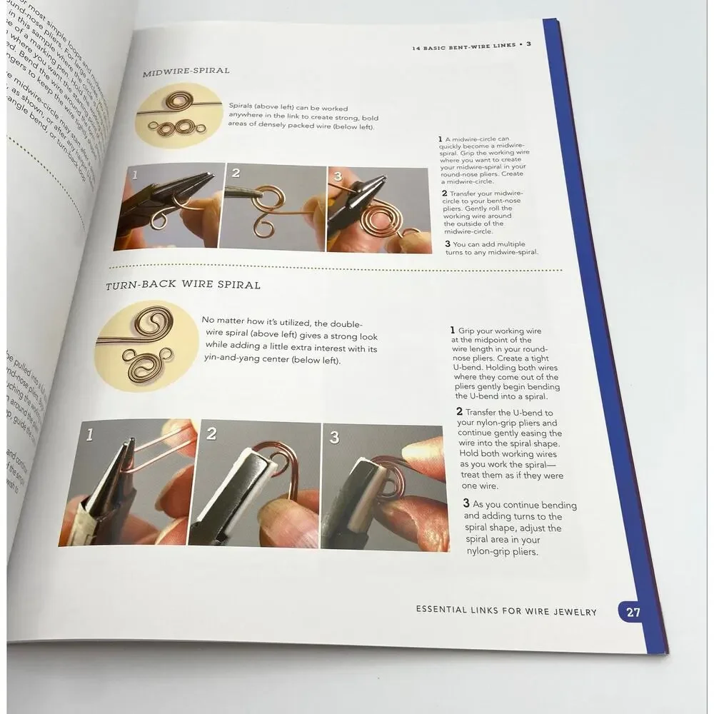 Wire Links Jewelry Making Book Plus 10 Spools of Wire Copper Silver Pated Bronze